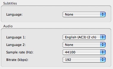 HandBrakes subtitles and audio options for imported DVDs