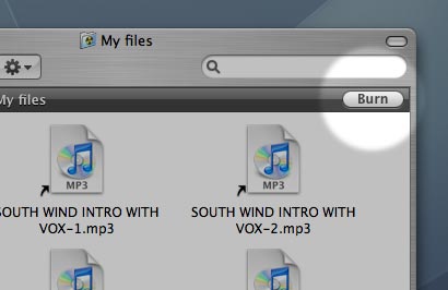 In a burn folder, click burn in order to begin the burning process