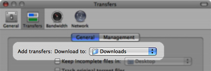 Tell Transmission that you want your downloads to be in that folder.