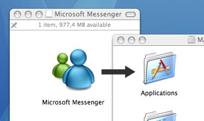 Drag the application to the Applications folder